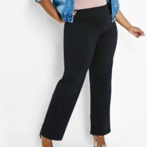 26- Knit Straight-Leg Trouser- Black Regular